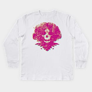 Ghost Face - Pink Kids Long Sleeve T-Shirt